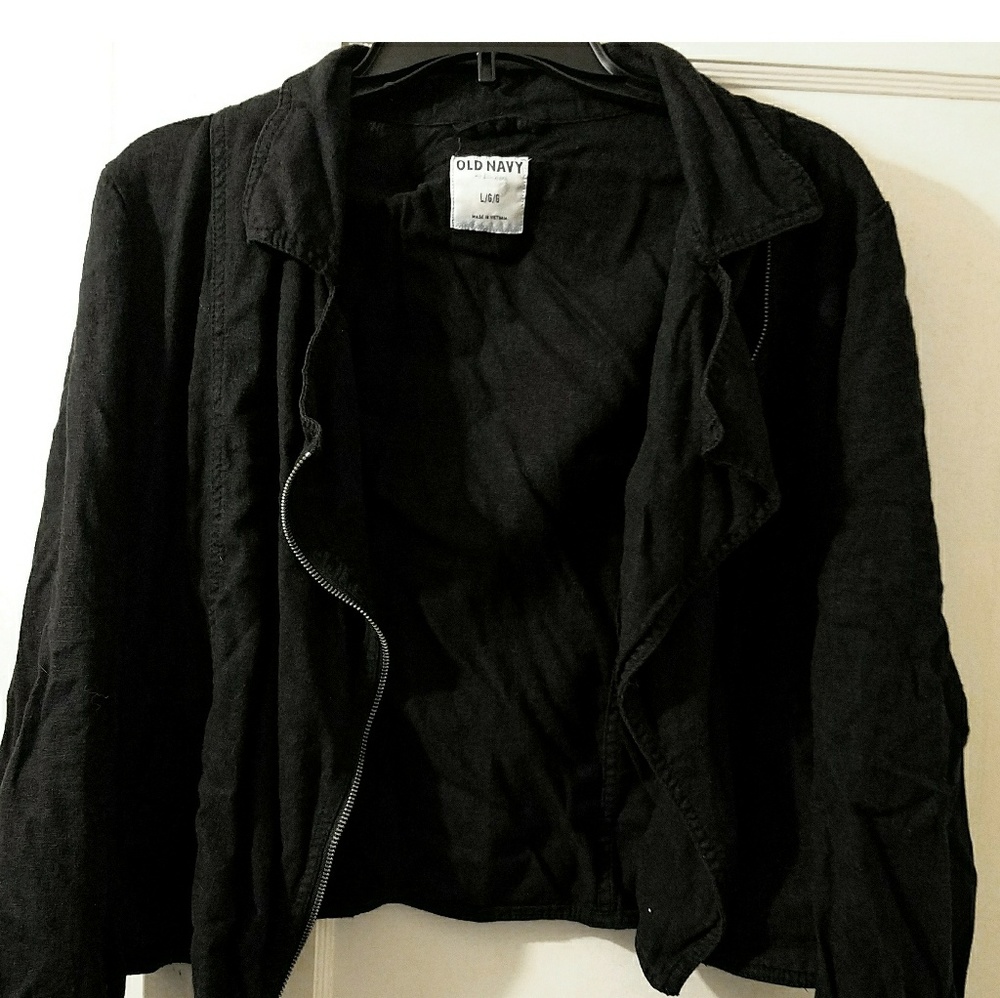 Old Navy Linen Moto Jacket